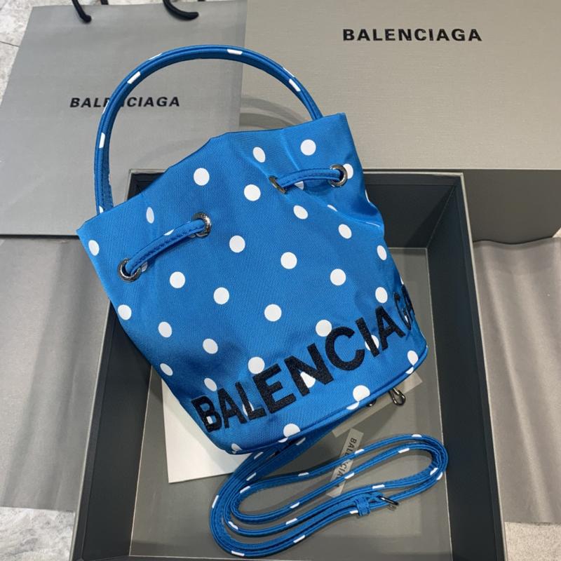 Balenciaga Bags 656682 nylon cloth polka dot blue